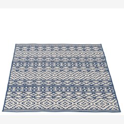 J-Line - T�ppe Udend�rs Mosaik Polypropylen M�rkebl�/hvid Udvalg af 2 