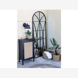 Chic Antique - Corte Urtepotteskjuler m/fransk flet mnster Patineret/Naturlig : 26 H: 24 cm.