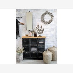 Chic Antique - vron Dekorations Vase m/mnster Mrk natur 25,5xH37cm Cement.