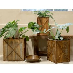 Chic Antique - Grimaud Plantekasse st af 3 H40/L37/B37 cm natur