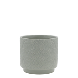 Chic Antique - Fayence Urtepotteskjuler m/mnster Verte H: 10 : 11 cm.