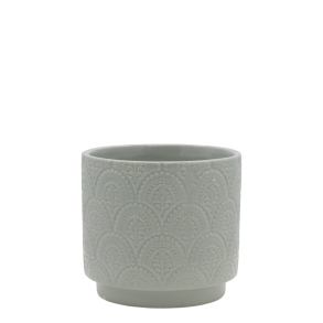 Chic Antique - Fayence Urtepotteskjuler m/mnster Verte H: 10 : 11 cm.