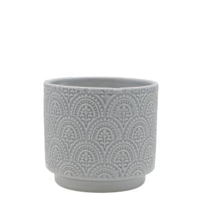 Chic Antique - Fayence Urtepotteskjuler m/mnster Opal H: 13 : 14 cm.