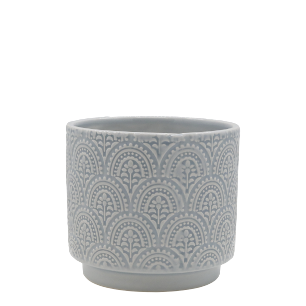 Chic Antique - Fayence Urtepotteskjuler m/mnster Opal H: 13 : 14 cm.