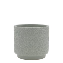 Chic Antique - Fayence Urtepotteskjuler m/mnster Verte H: 13 : 14 cm.