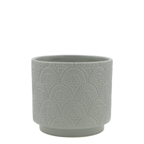 Chic Antique - Fayence Urtepotteskjuler m/mnster Verte H: 13 : 14 cm.