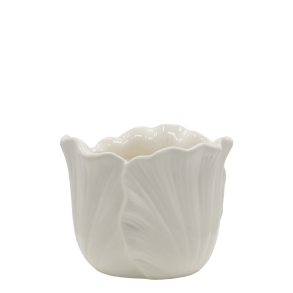 Chic Antique - Fayence Urtepotteskjuler m/blade Creme H: 11 : 14 cm.