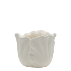 Chic Antique - Fayence Urtepotteskjuler m/blade Creme H: 13 : 16,5 cm.