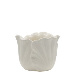 Chic Antique - Fayence Urtepotteskjuler m/blade Creme H: 13 : 16,5 cm.