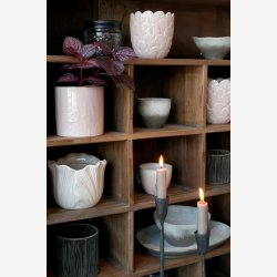 Chic Antique - Fayence Urtepotteskjuler m/blade Hr H: 11 : 14 cm.