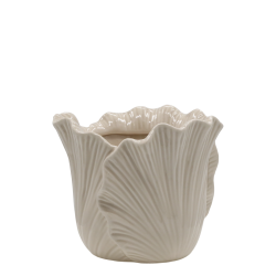 Chic Antique - Fayence Urtepotteskjuler m/blade Hr H: 13 : 16,5 cm.