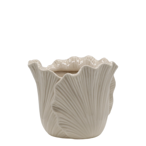 Chic Antique - Fayence Urtepotteskjuler m/blade Hr H: 13 : 16,5 cm.