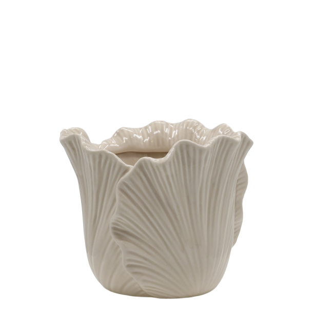 Chic Antique - Fayence Urtepotteskjuler m/blade Hr H: 13 : 16,5 cm.