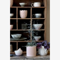 Chic Antique - Fayence Urtepotteskjuler m/blade Hr H: 13 : 16,5 cm.