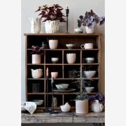 Chic Antique - Fayence Urtepotteskjuler m/blade Hr H: 19 : 14,5 cm.