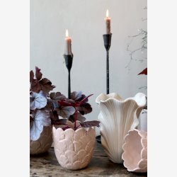 Chic Antique - Fayence Urtepotteskjuler m/blade Hr H: 19 : 14,5 cm.