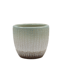 Chic Antique - Fayence Urtepotteskjuler m/mnster Verte H: 13 : 14 cm.