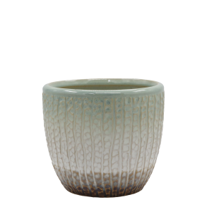 Chic Antique - Fayence Urtepotteskjuler m/mnster Verte H: 13 : 14 cm.