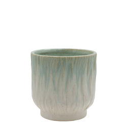 Chic Antique - Fayence Urtepotteskjuler m/mnster Verte H: 13 : 13 cm.