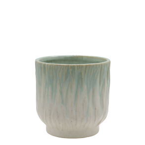 Chic Antique - Fayence Urtepotteskjuler m/mnster Verte H: 13 : 13 cm.