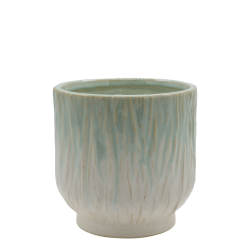 Chic Antique - Fayence Urtepotteskjuler m/mnster Verte H: 16 : 16 cm.