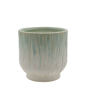 Chic Antique - Fayence Urtepotteskjuler m/mnster Verte H: 16 : 16 cm.