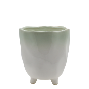 Chic Antique - Fayence Urtepotteskjuler m/fod Verte H: 17 : 16 cm.