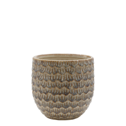 Chic Antique - Gaston Urtepotteskjuler m/mnster Latte H: 11 : 11 cm.