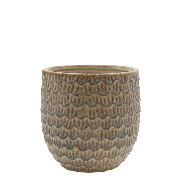 Chic Antique - Gaston Urtepotteskjuler m/mnster Latte H: 14 : 14 cm.