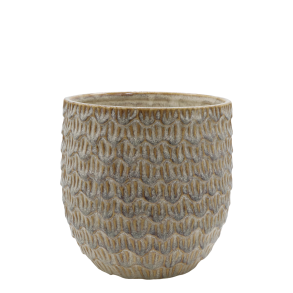 Chic Antique - Gaston Urtepotteskjuler m/mnster Latte H: 16 : 15 cm.