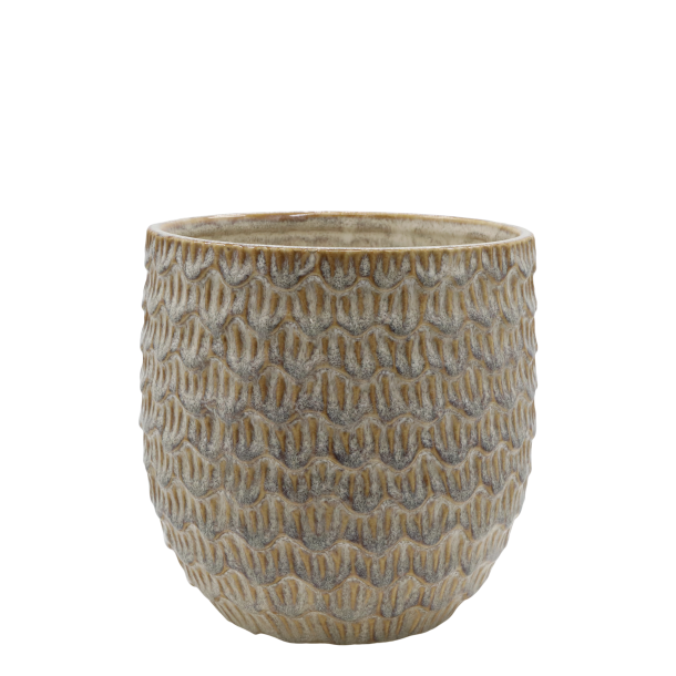 Chic Antique - Gaston Urtepotteskjuler m/mnster Latte H: 16 : 15 cm.