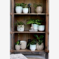 Chic Antique - Gaston Urtepotteskjuler m/mnster Latte H: 13 : 15 cm.