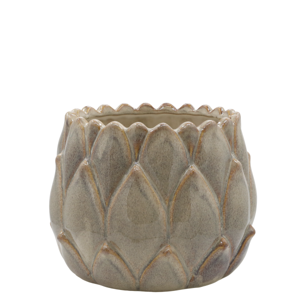 Chic Antique - Gaston Urtepotteskjuler m/blade Latte H: 15 : 20 cm.