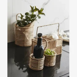 Nordal - Fletkurv Rattan Natur H14.5xL24.5xB15 cm.