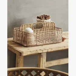 Nordal - Fletkurv Rattan Natur H16xL36xB23 cm.