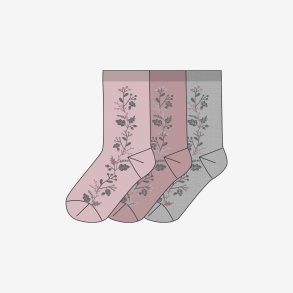 Minymo - Uldsokker m. blomsterm�nster - 3-pak