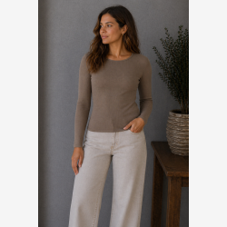 Marta Du Chateau - MdcAster Lang�rmet Bluse Brun