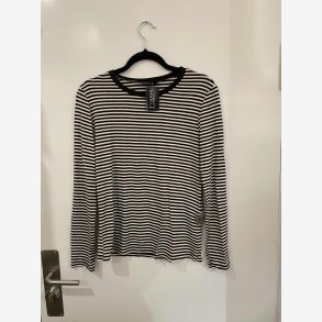 T-Shirt Strib Brun/Hvid Onesize 95%viscose, 5%elestan