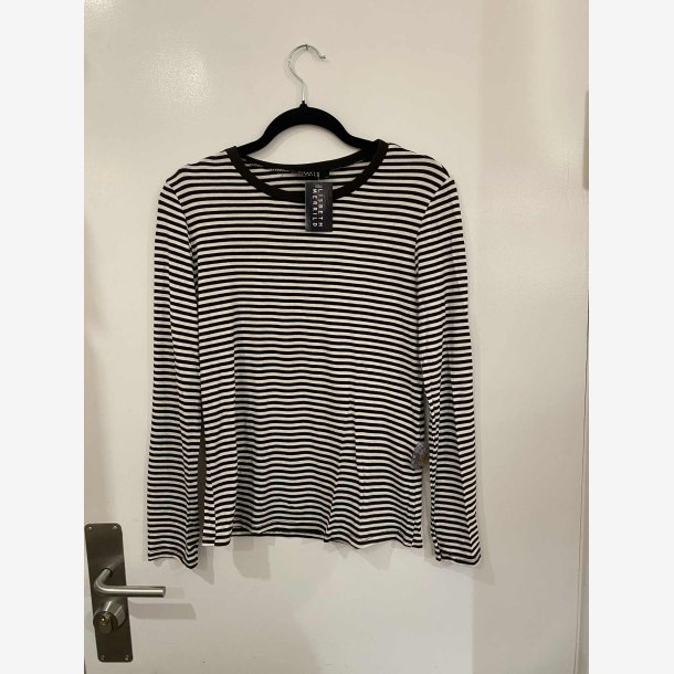 T-Shirt Strib Brun/Hvid Onesize 95%viscose, 5%elestan