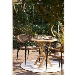 House Nordic - Canari Spisebordsstol, aluminium/PE rattan, natur, sort stel
