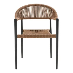 House Nordic - Canari Spisebordsstol, aluminium/PE rattan, natur, sort stel
