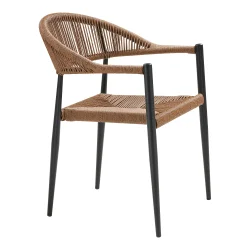 House Nordic - Canari Spisebordsstol, aluminium/PE rattan, natur, sort stel