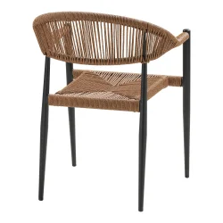 House Nordic - Canari Spisebordsstol, aluminium/PE rattan, natur, sort stel