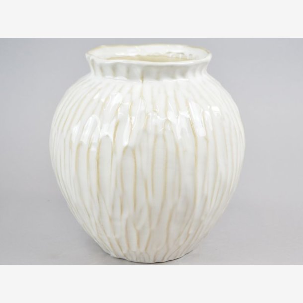 Vase Keramik 20.5x20.5x21.5cm, glossy cream