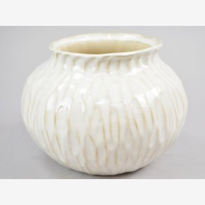 Vase Keramik 18x18x13cm, glossy cream