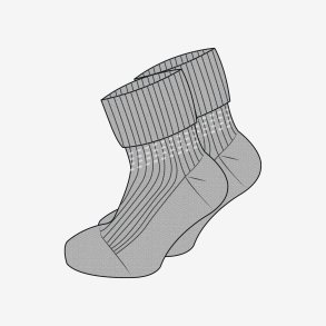 Minymo - Baby 2x2 Rib Wool sokker - Light Grey Melange - (2x2)