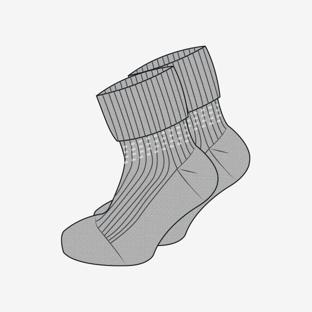 Minymo - Baby 2x2 Rib Wool sokker - Light Grey Melange - (2x2)