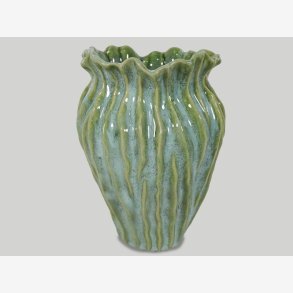 Vase Keramik �18 x H25.5 cm, Lysegr�n