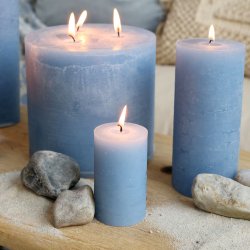 Chic Antique - Macon Bloklys Rustik 16 t H: 8 �: 5 cm. Sky Blue