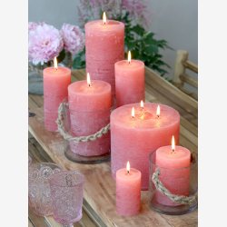 Chic Antique - Macon Bloklys Rustik 60 t H: 15 �: 7 cm. Raspberry